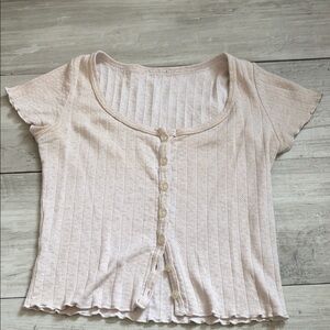 Women's Cream Button-Up Top
